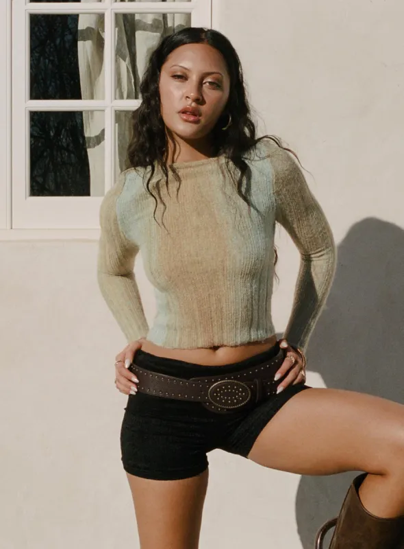 Cardenas Long Sleeve Top Green sold by Princess Polly
