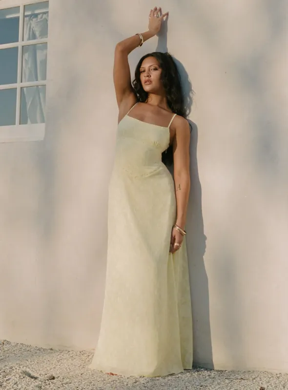 South Of France Maxi Dress Yellow Petite sold by Princess Polly