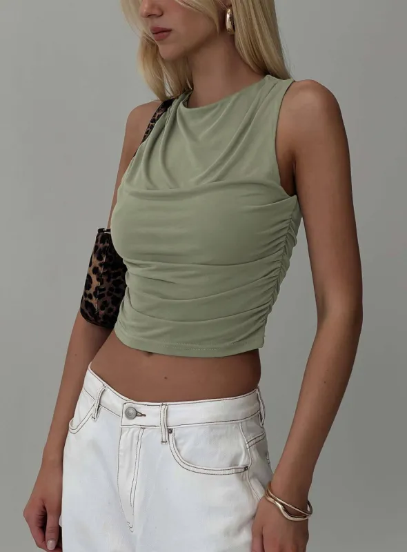 Hold Em High Neck Top Green sold by Princess Polly