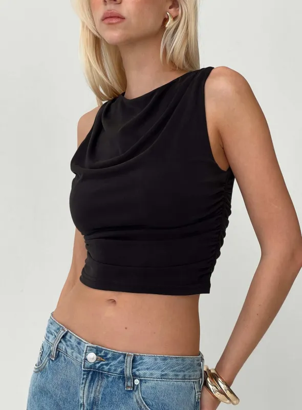 Hold Em High Neck Top Black sold by Princess Polly