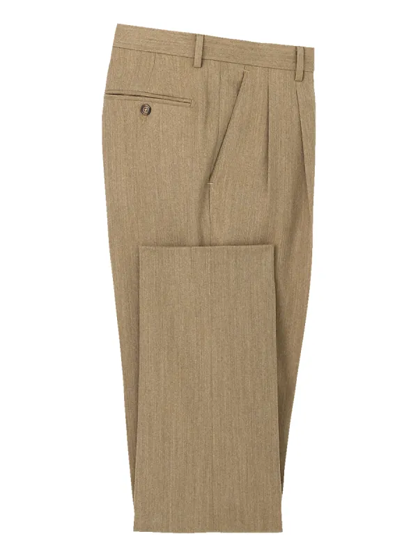 Wool Flannel Pleated Pants - Camel sold by Paul Fredrick