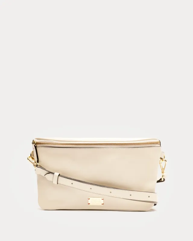 Billie Sling Bag - Crinkled Leather Oyster sold by Frances Valentine