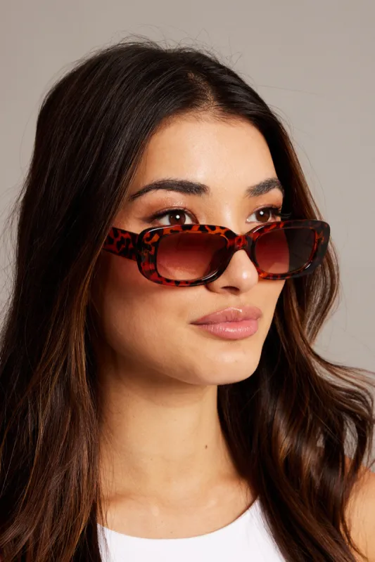 Beige Print Square Sunglasses sold by Ally Fashion