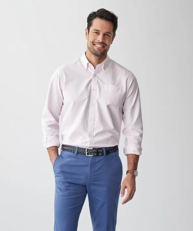 Tailored Plain Casual Oxford Long Sleeve Shirt - Pale Pink sold by GAZMAN