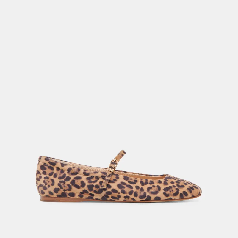 REYES BALLET FLATS DK LEOPARD SUEDE sold by Dolce Vita
