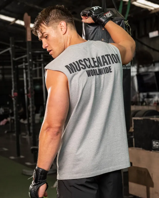 Worldwide Muscle Tank - Light Grey Marl sold by Muscle Nation