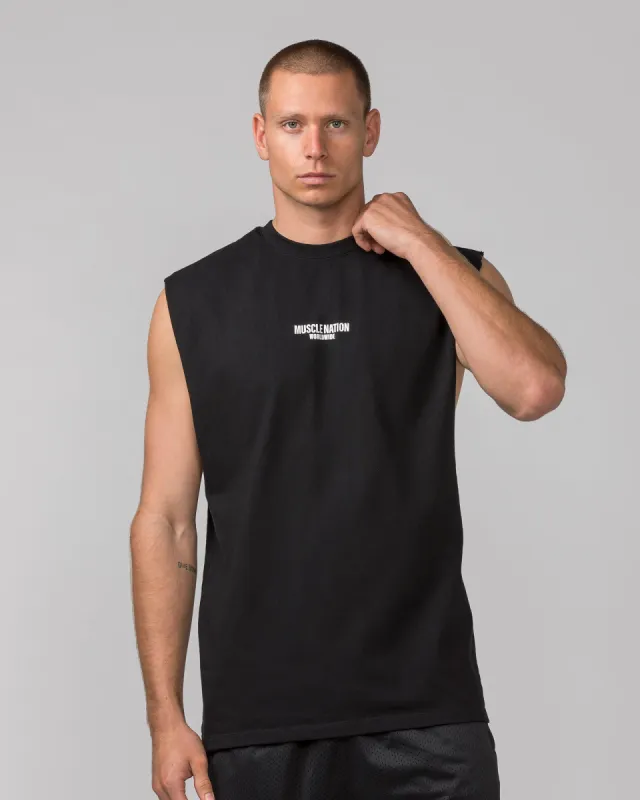 Worldwide Muscle Tank - Black sold by Muscle Nation