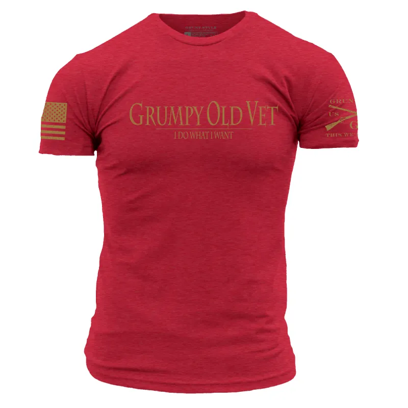 Grumpy Old Vet T-Shirt - Red sold by Grunt Style