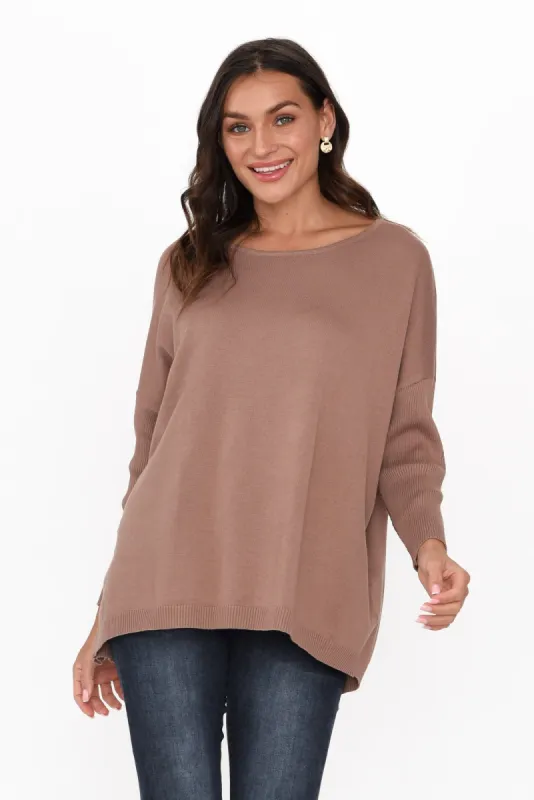 Malala Mocha Wool Blend Jumper sold by Blue Bungalow
