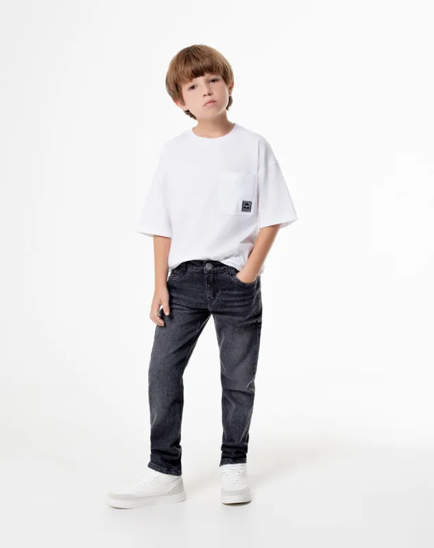 Jean Legus regular fit tiro medio denim negro sold by Gef