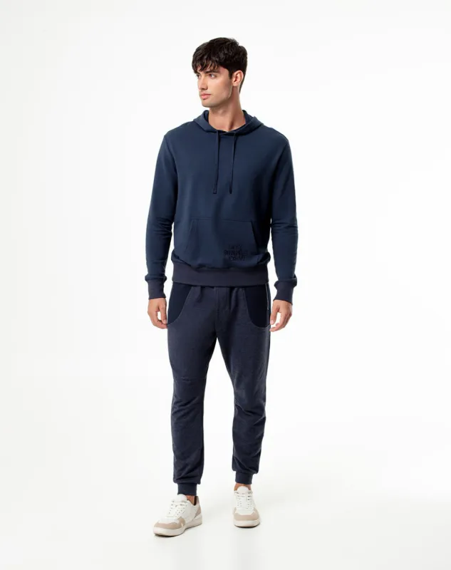 Jogger relaxed fit tiro medio azul jaspe sold by Gef