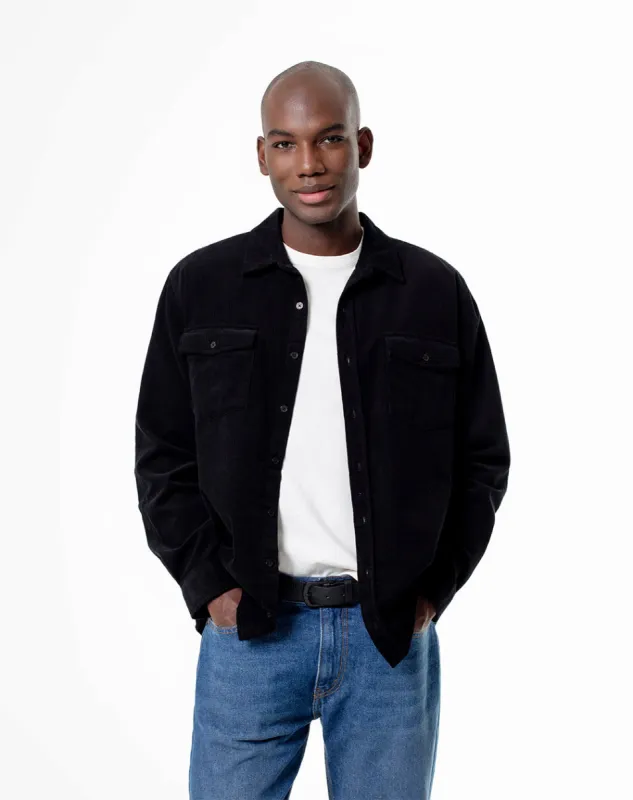 Camisa regular fit manga larga negra sold by Gef