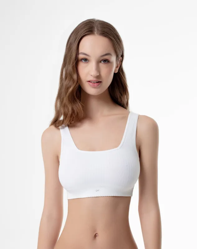 Top soporte medio pocas costuras blanco sold by Gef