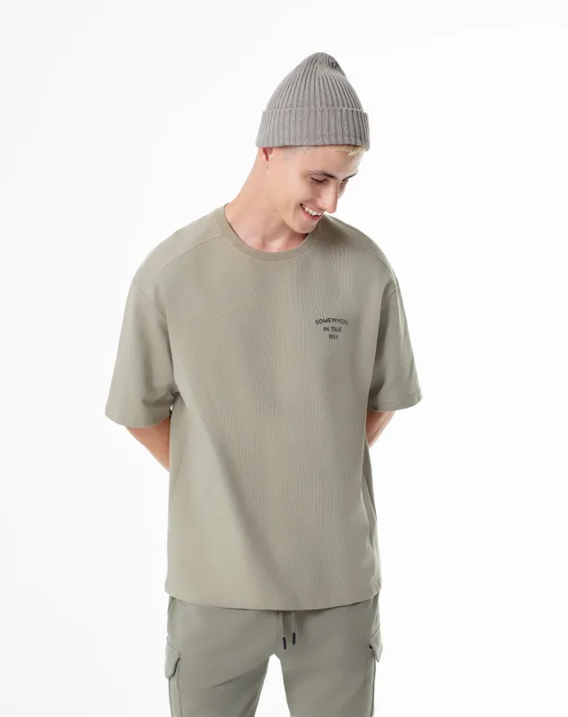 Camiseta oversized fit manga corta verde sold by Gef