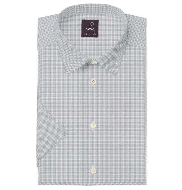 Pure Cotton - Short Sleeve - Warm Gray Houndstooth Print sold by Airthreads