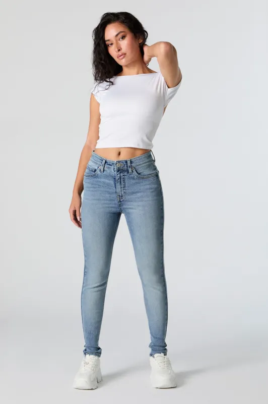 Medium Wash High Rise Skinny Jean sold by Urban Planet