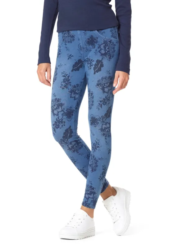 Floral Game Changing Denim High Rise Leggings sold by HUE