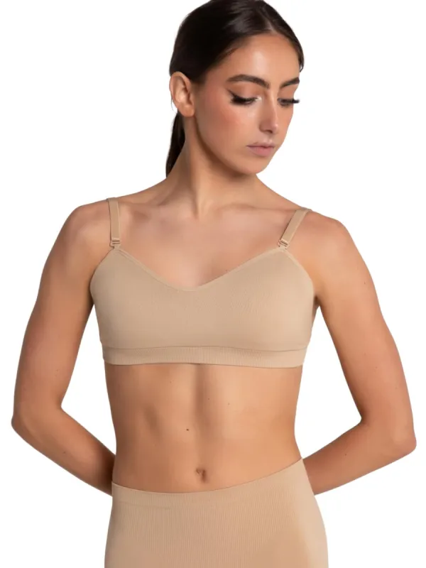 Seamless Clear Back Sweetheart Bandeau Bra sold by Capezio