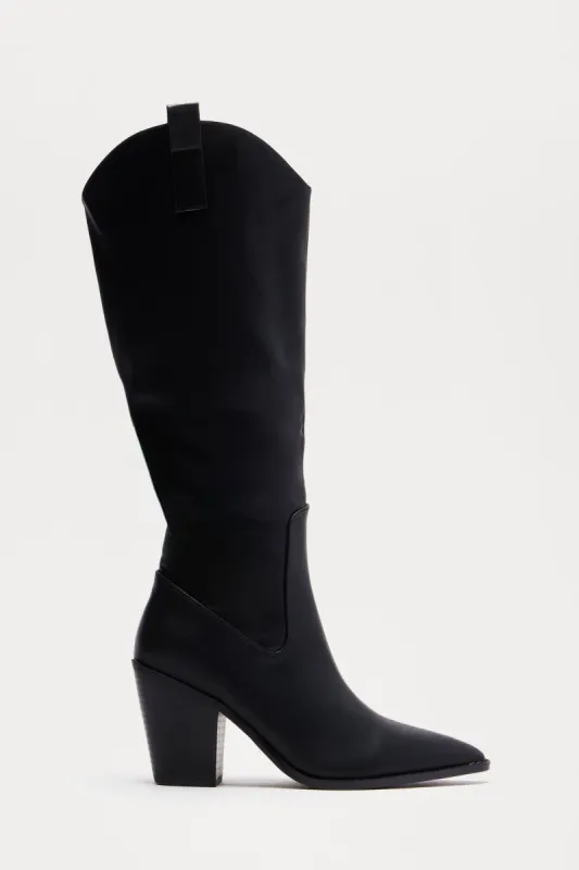 Kentucky Derby Cowboy Boots - Black sold by Fashion Nova