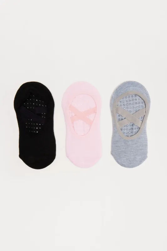 Off To Barre Class 3 Piece Socks - Multi Color sold by Fashion Nova