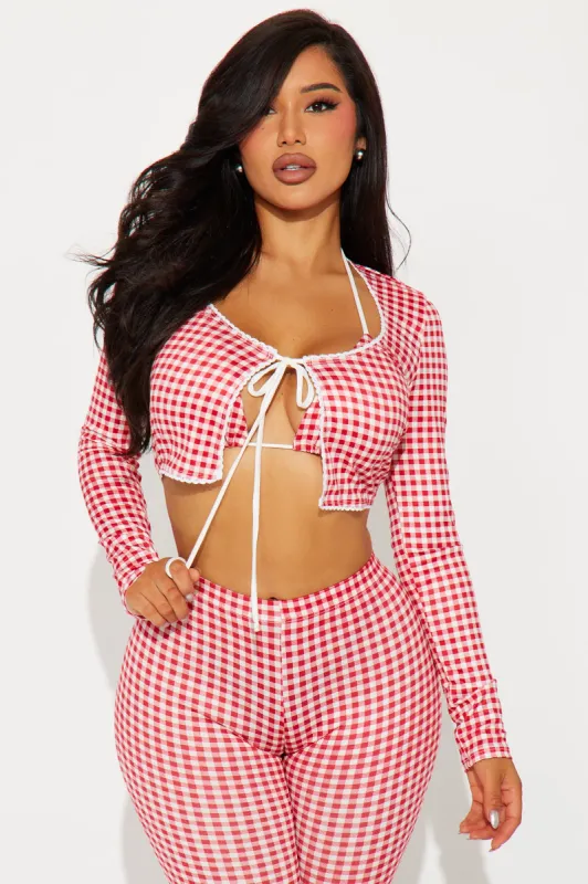 Sweet Talking Gingham 2 Piece Top - Red/White sold by Fashion Nova