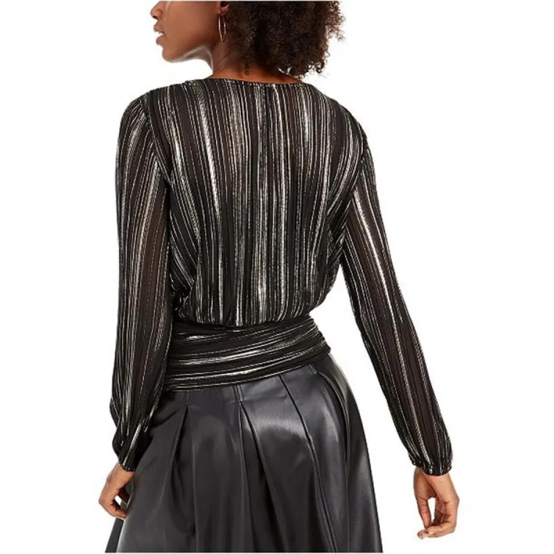 Kit & Sky Women's Metallic Ribbed Top Black Size Small sold by Zulily