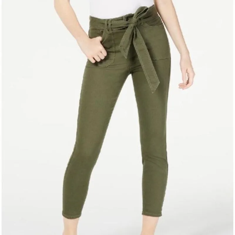 Vanilla Star Women's Belted Cropped Jeans Green Size 0 sold by Zulily