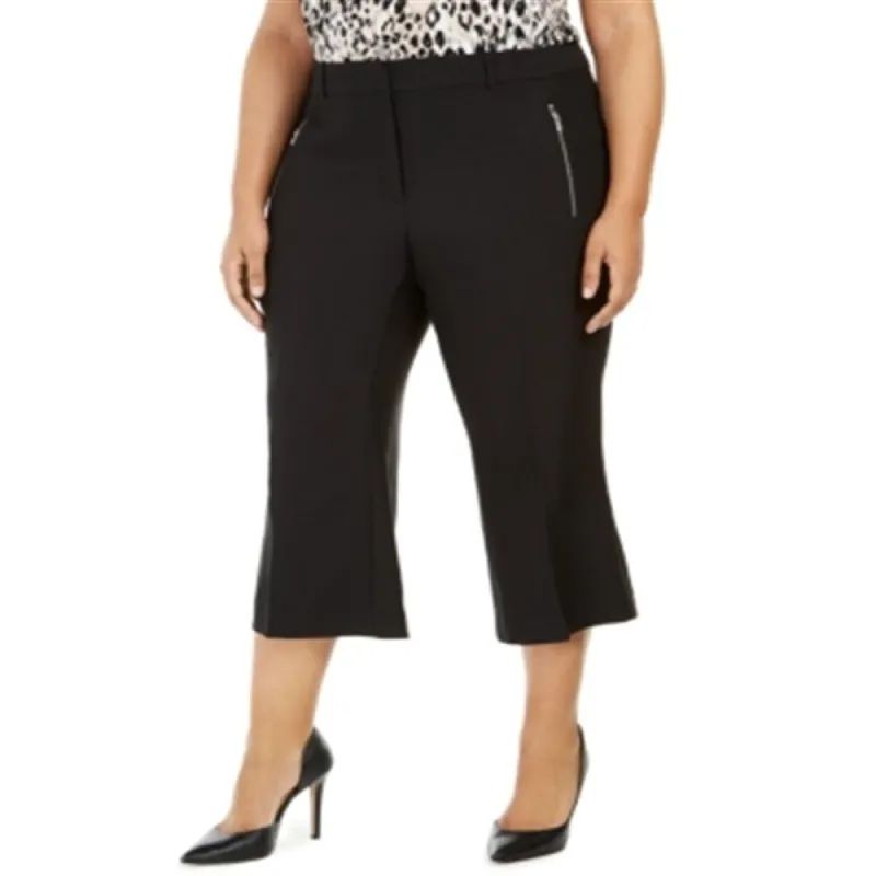 Calvin Klein Women's Zippered Pocketed Capri Pants Black Size 18W sold by Zulily