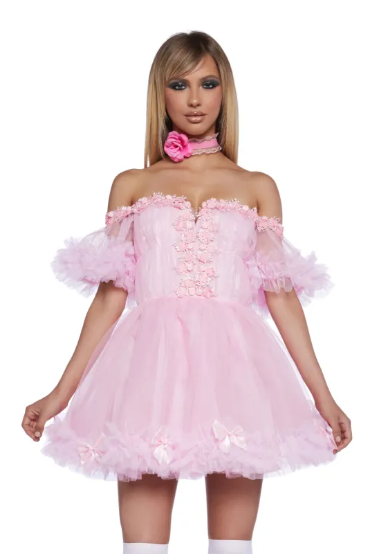 Winter Rose Mini Dress - Pink | Parallel