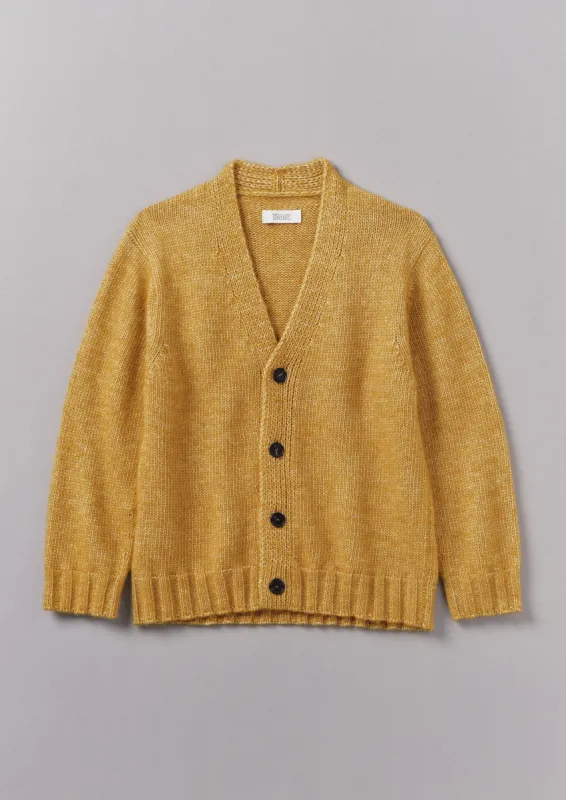 Alpaca Wool V-Neck Cardigan | Dijon Yellow sold by TOAST