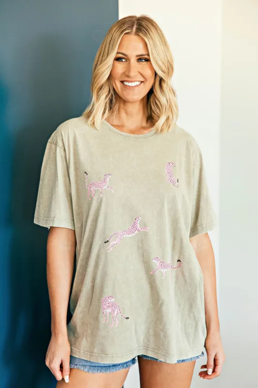 NEW!! Tiger Graphic Tee in Tan sold by Glitzy Bella