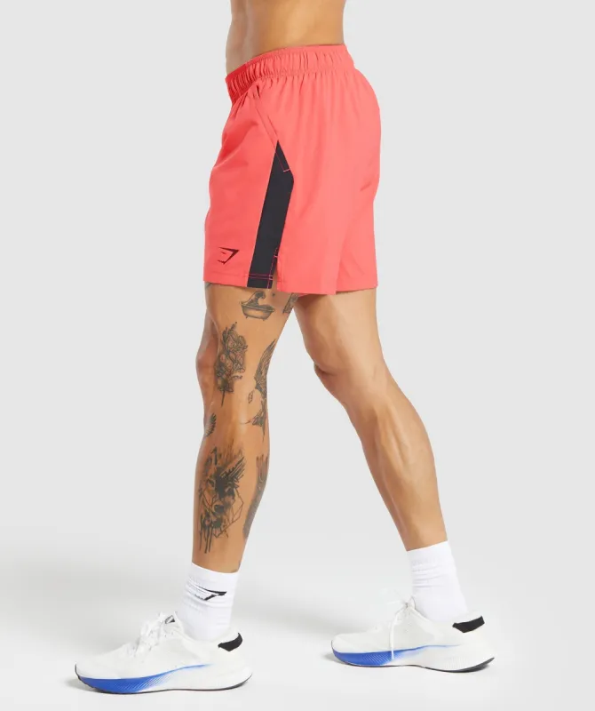 Gymshark Sport  7" Shorts - Tropical Pink/Black sold by Gymshark
