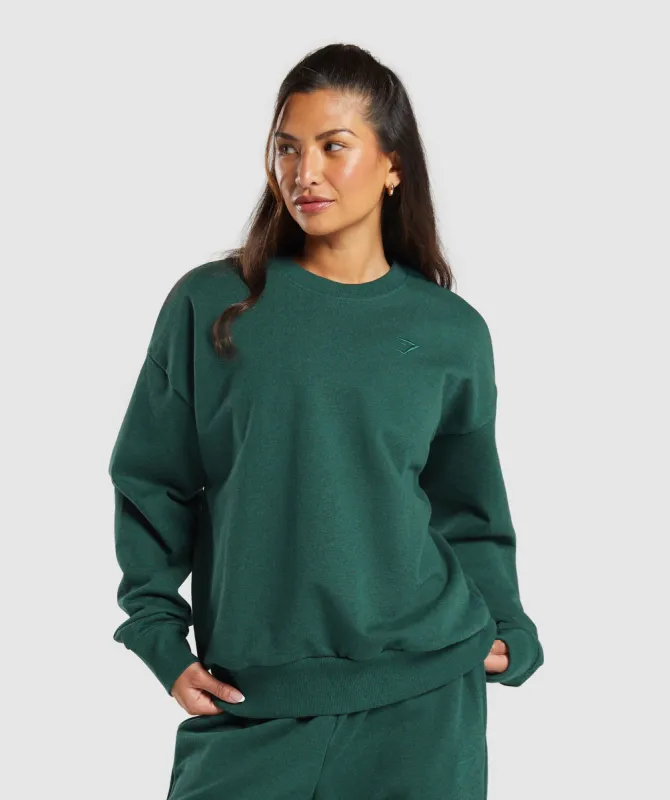 Gymshark Rest Day Sweats Oversized Crew - Bros Bold Teal Marl sold by Gymshark