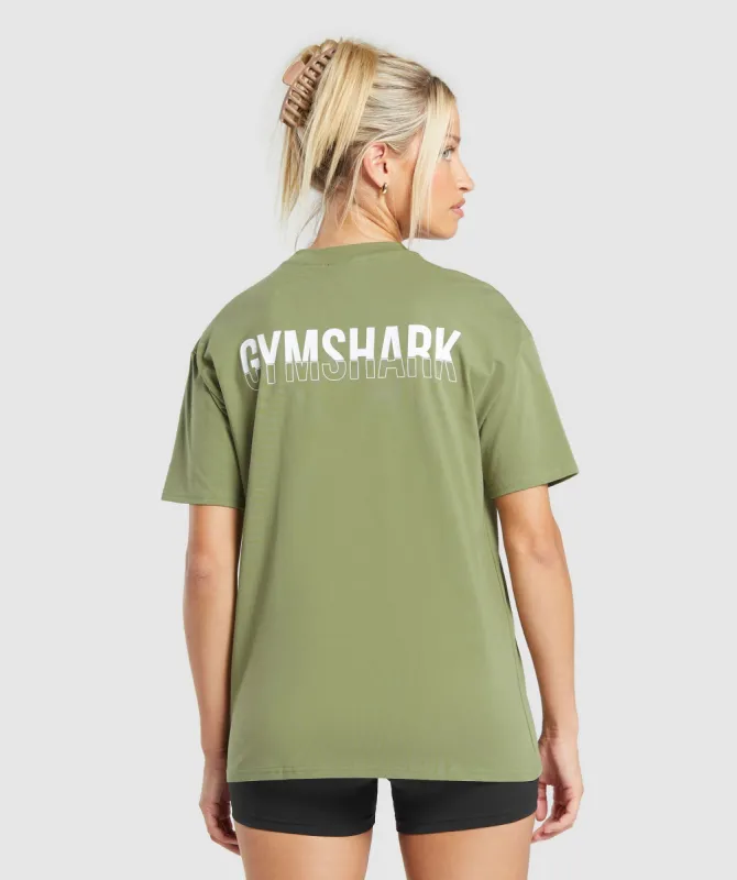 Gymshark Fraction Oversized T-Shirt - Cargo Green sold by Gymshark