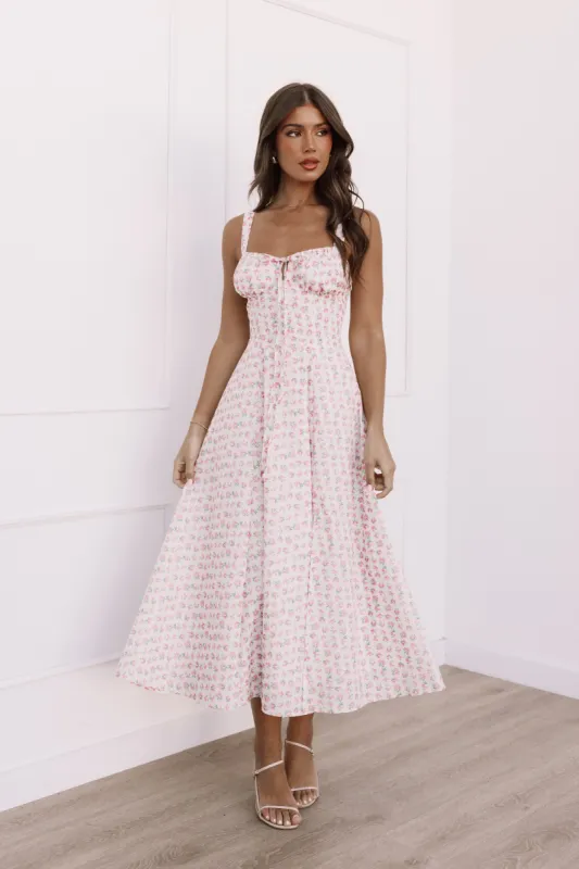 Elodie Midi Dress - Pink Floral sold by Petal & Pup