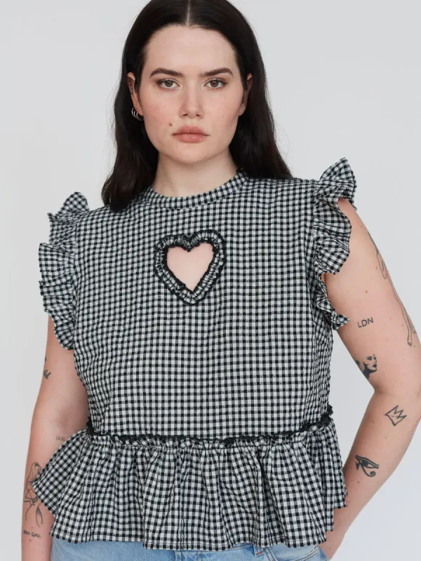 Heartbreaker Gingham Smock Top sold by Lazy Oaf
