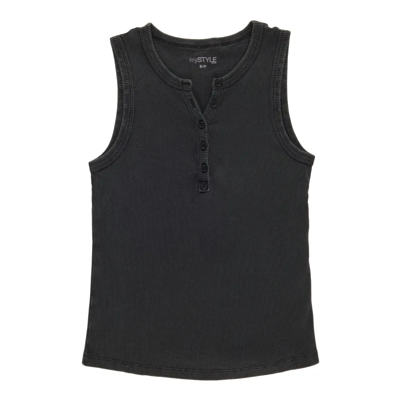 mySTYLE Women's Ribbed Henley Tank Top sold by Giant Tiger