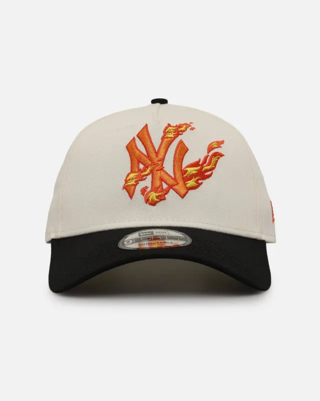 New Era New York Yankees 'Flame' 9FORTY A-Frame Snapback Chrome White/Black sold by Culture Kings
