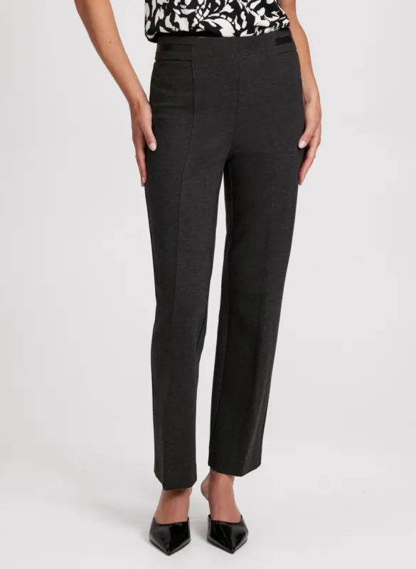 Sofia Vegan Leather Trim Straight-Leg Pants - Regular sold by Laura