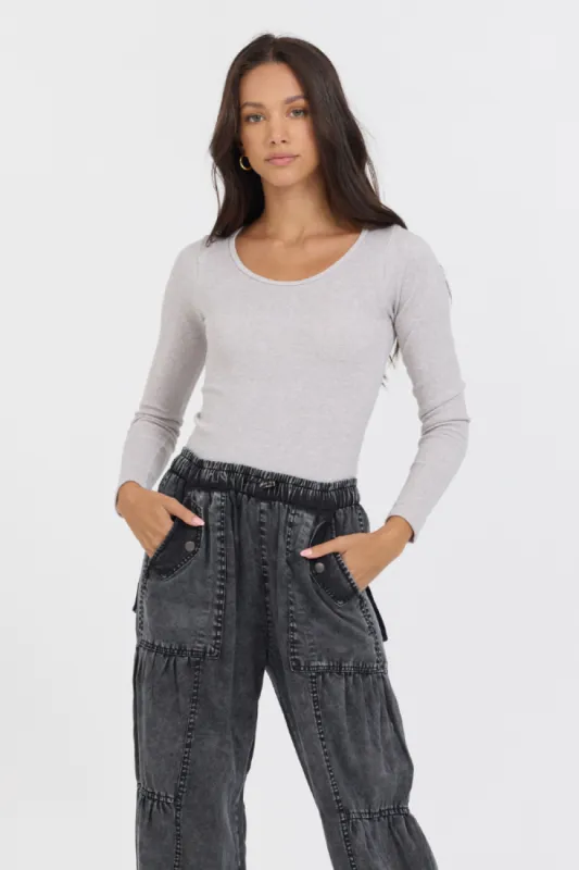 Heather Grey Seamless Long Sleeve Tee sold by Vintage Havana