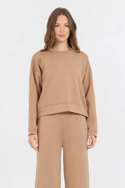 Caramel Cloud Fleece Crewneck sold by Vintage Havana