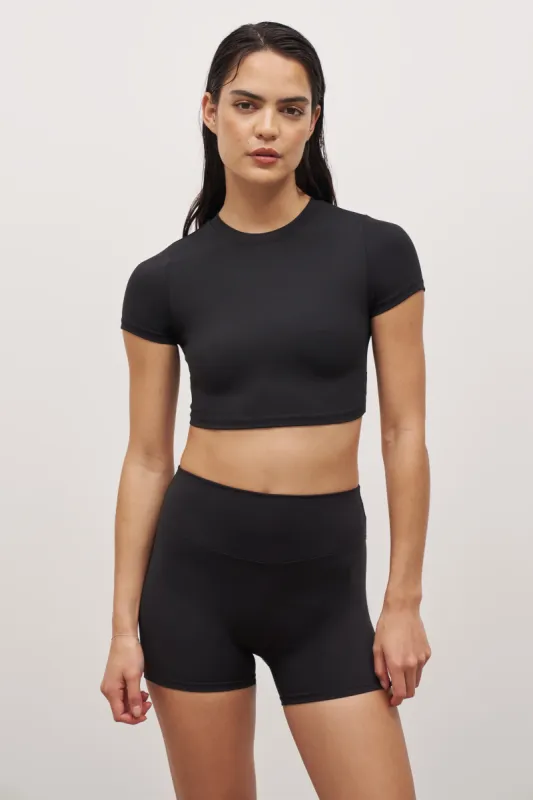 Base Sculpting Cropped T Shirt - Black sold by Because of Alice