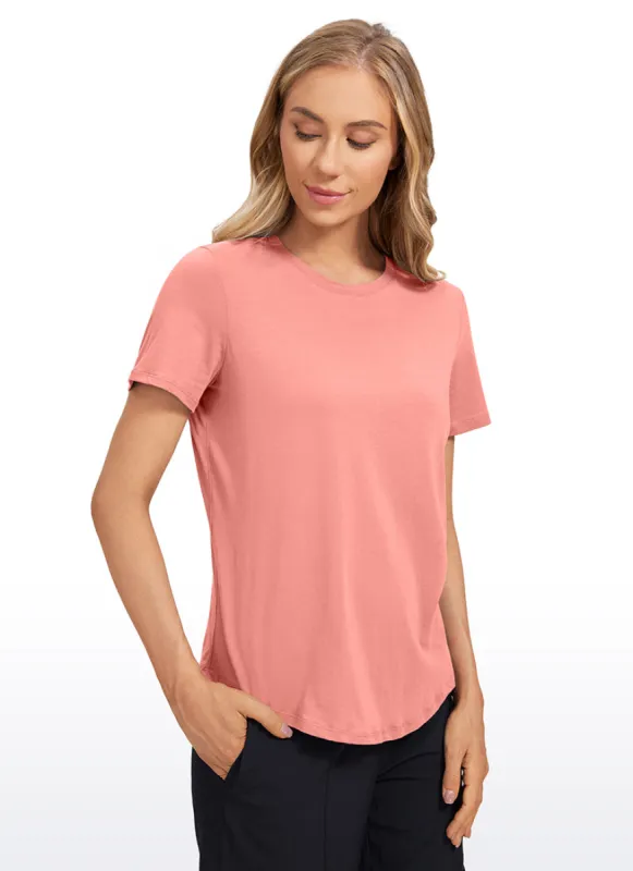 Pima Cotton Round Neck Short Sleeve sold by CRZ Yoga