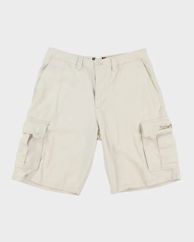 00s Quiksilver Cream Cargo Shorts - W34 sold by Rokit