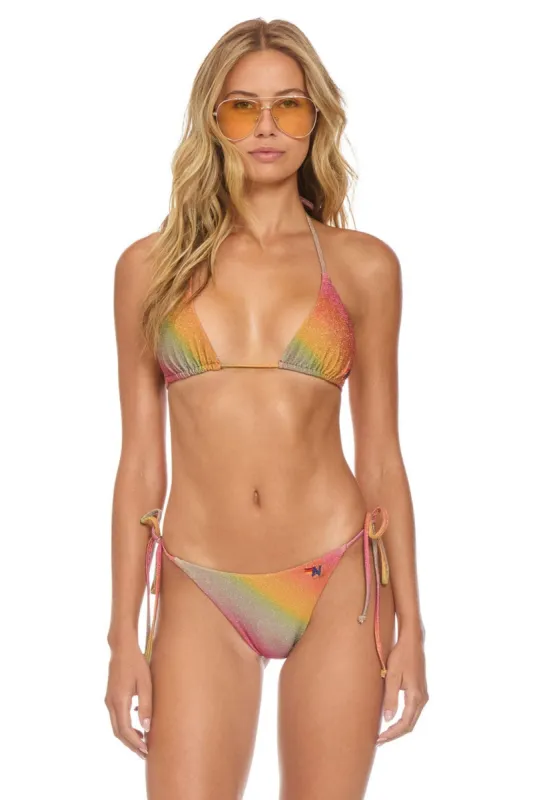SPARKLE TURKS SIDE TIE CHEEKY BIKINI BOTTOMS - RAINBOW sold by Aviator Nation