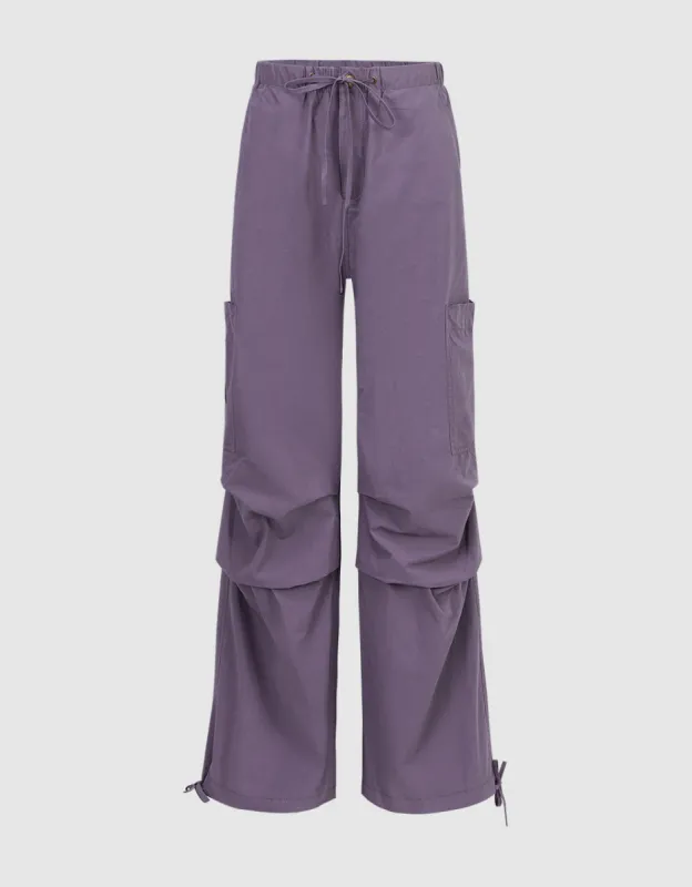 Drawstring Waist Wide-Leg Pants sold by Urban Revivo