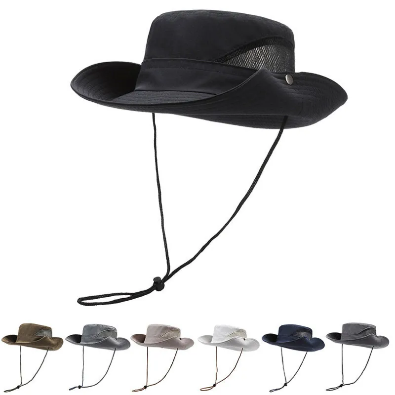 Wide Brim Bucket Hat Outdoor Sunshade Hat sold by Shopnova
