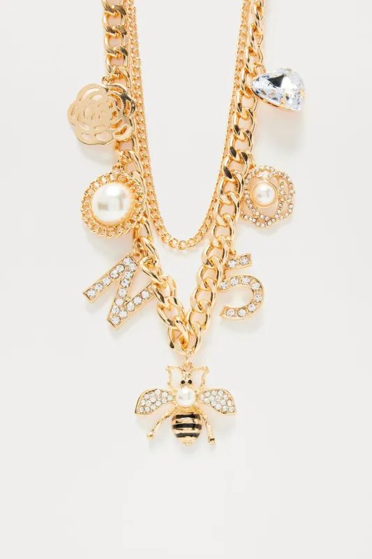 The Best Charms Necklace  - Gold sold by Fashion Nova