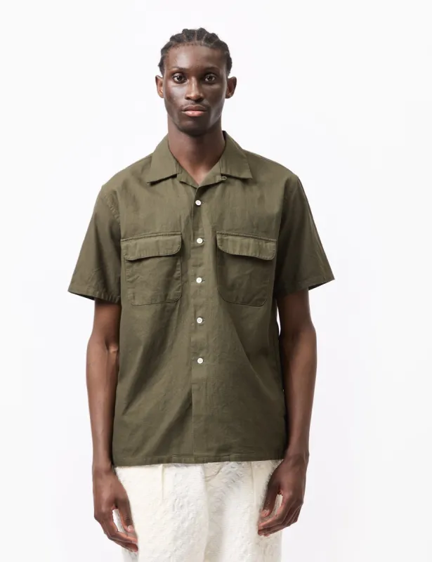 BEAMS PLUS Beams Plus Open Collar Panama Shirt (Cotton/Linen