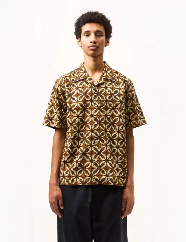 Universal Works Camp Shirt (Lobby Print) - Brown sold by Article London
